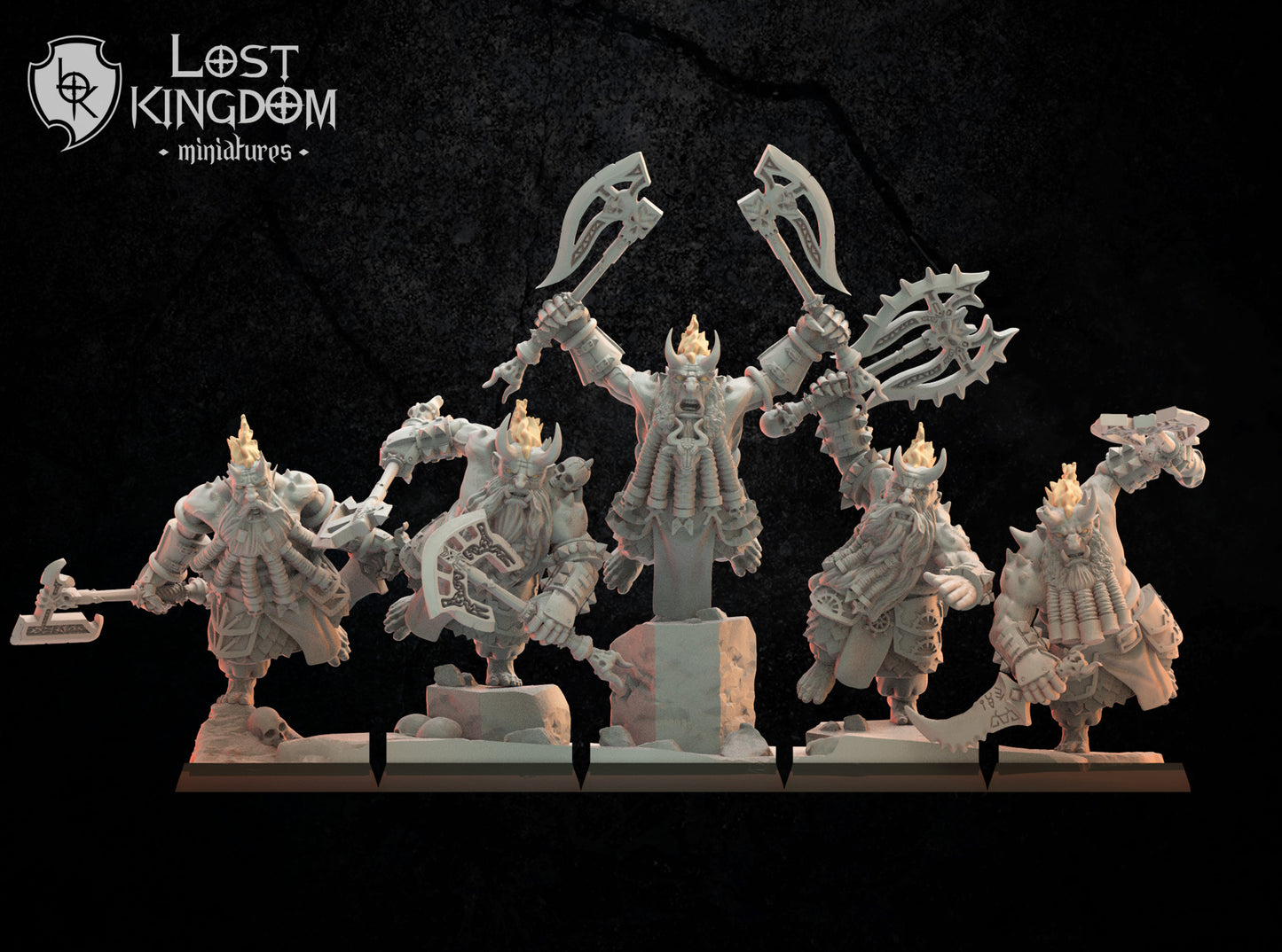 Chaos Dwarves Berserkers - Maghmorin Warrior - Compatible with Warhammer 40K - by Lost Kingdom - Tabletop RPG Miniature - Roleplaying 3D Printed Fantasy Mini