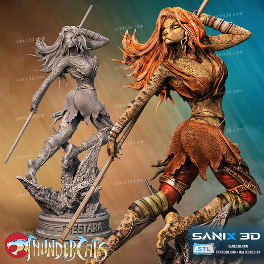 Cheetara Statue - ThunderCats - by Sanix  - Tabletop RPG Miniature - Roleplaying 3D Printed Fantasy Mini