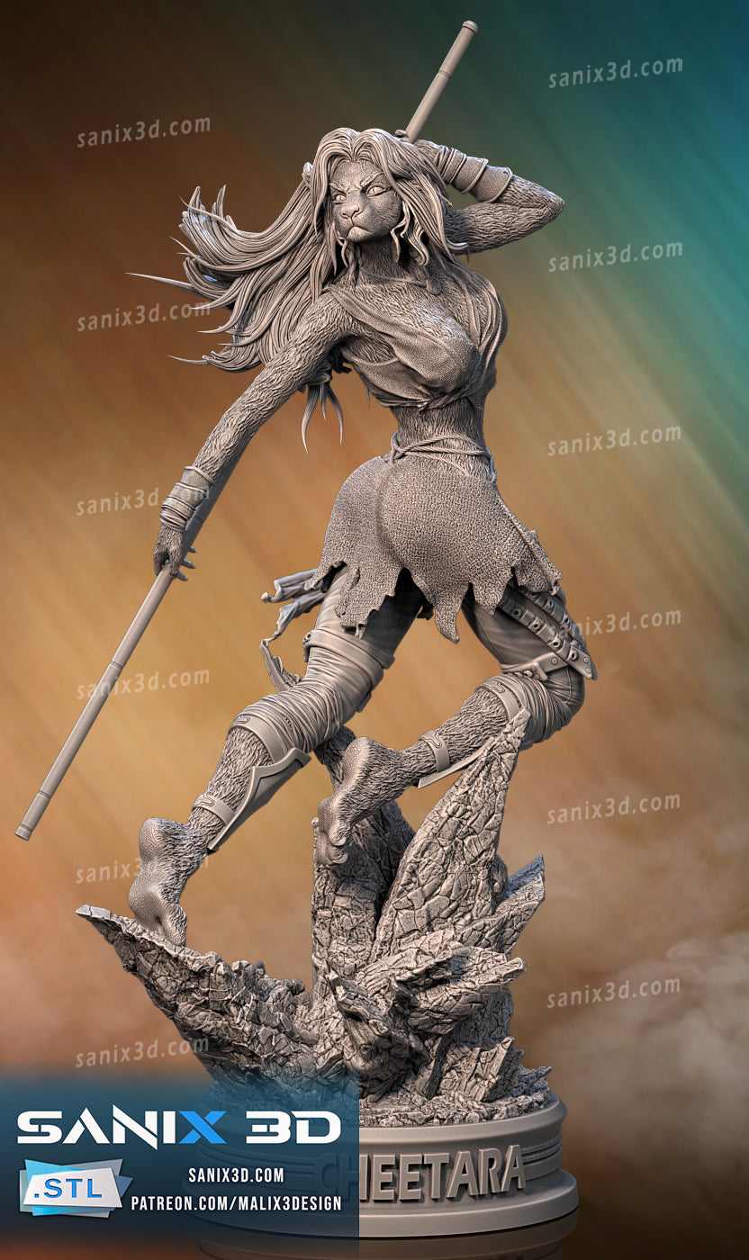 Cheetara Statue - ThunderCats - by Sanix  - Tabletop RPG Miniature - Roleplaying 3D Printed Fantasy Mini
