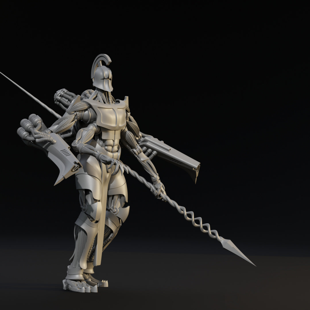 Children of Hades-Resurgent - Hoplite Command Construct - War Construct - Compatible with Warhammer 40K - by Diverging Realm - Tabletop RPG Miniature - Roleplaying 3D Printed Fantasy Mini