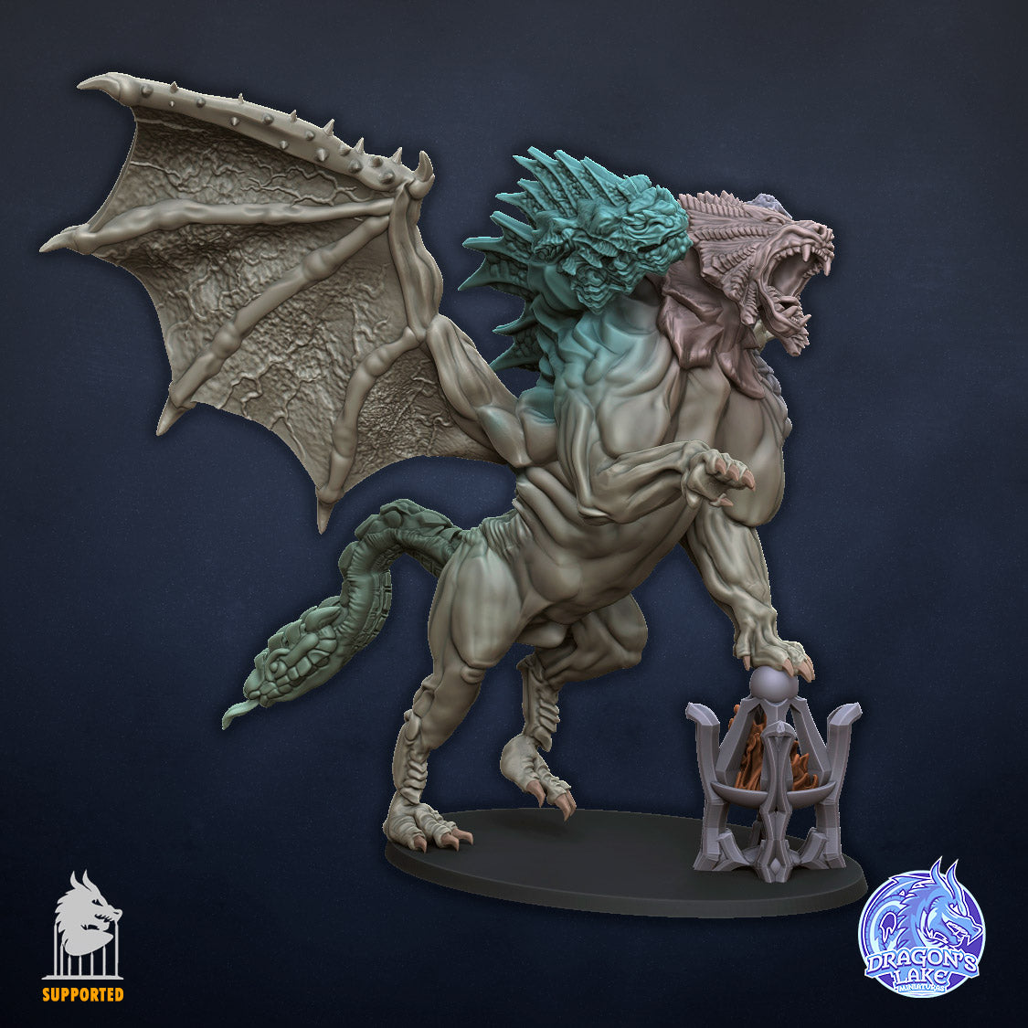 Chimera with Wings - by Dragon Lake Miniatures - Tabletop RPG Miniature - Roleplaying 3D Printed Fantasy Mini