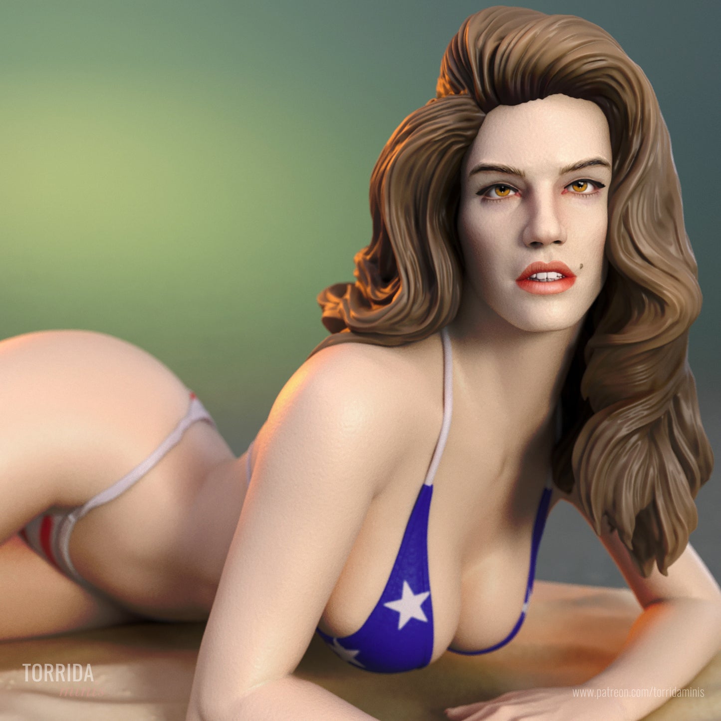 Cindy Crawford Sculpture (75mm to 500mm) - Unassembled/Unpainted/3D Print