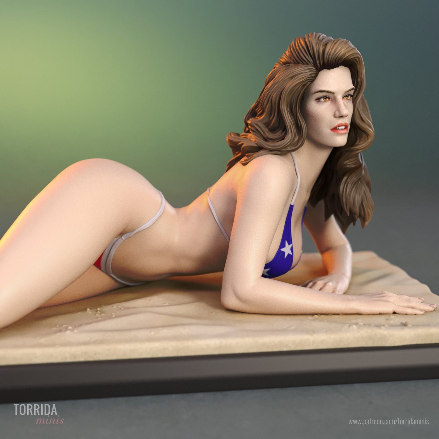 Cindy Crawford Sculpture (75mm to 500mm) - Unassembled/Unpainted/3D Print