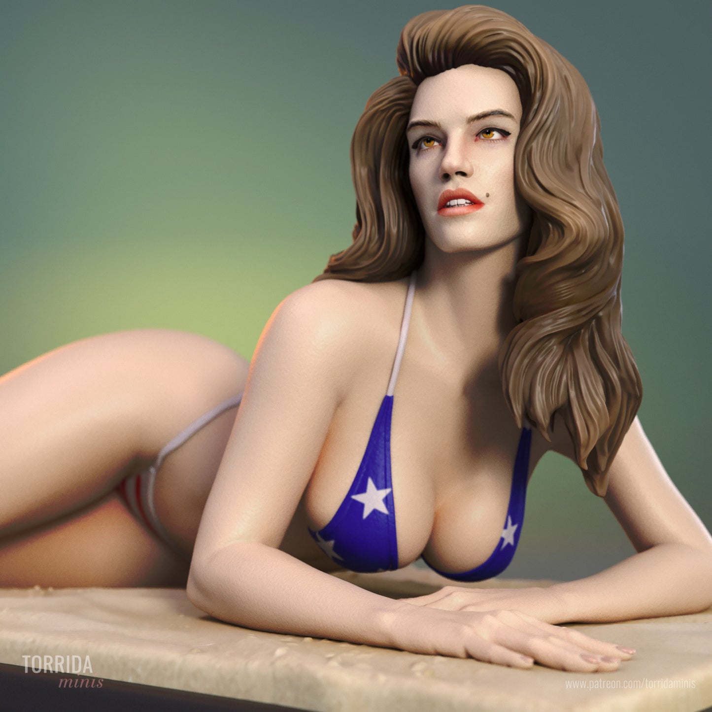 Cindy Crawford Sculpture (75mm to 500mm) - Unassembled/Unpainted/3D Print