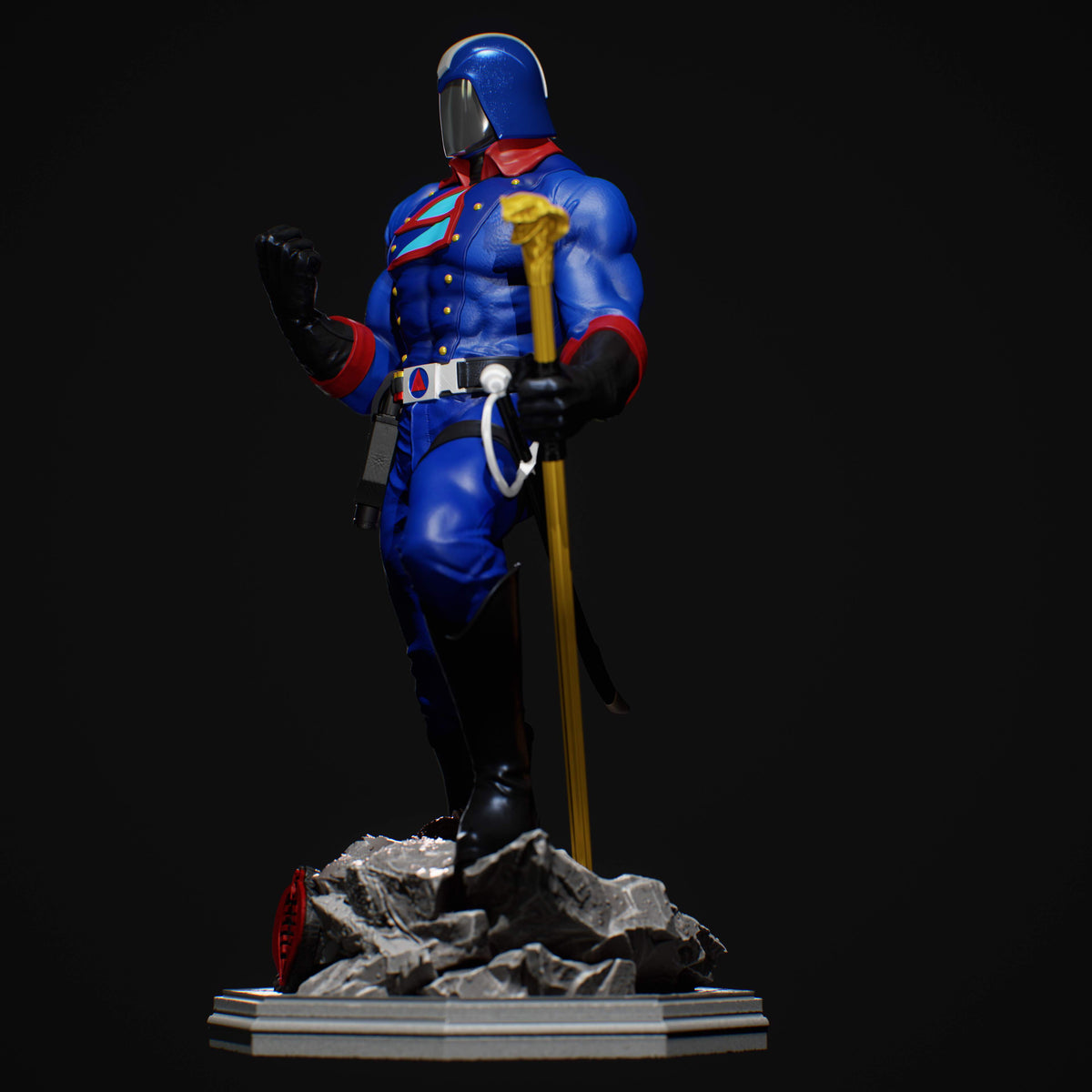 Cobra Commander Sculpture (75mm to 500mm) - Unassembled/Unpainted/3D Print