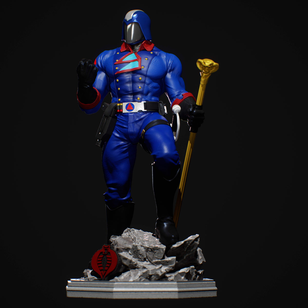 Cobra Commander Sculpture (75mm to 500mm) - Unassembled/Unpainted/3D Print