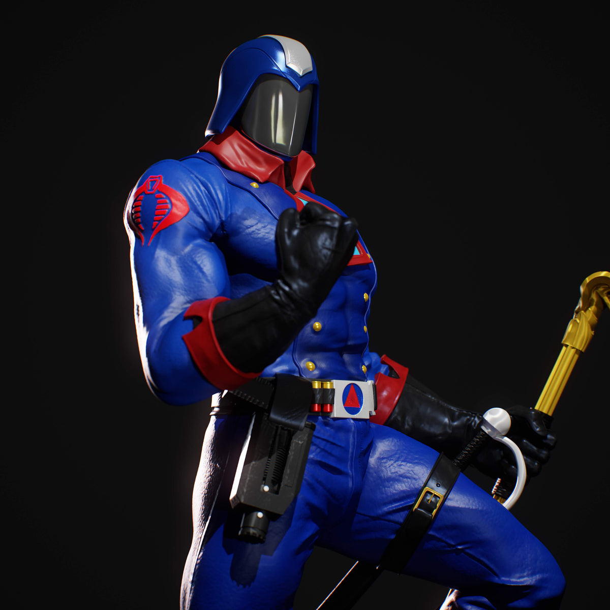 Cobra Commander Sculpture (75mm to 500mm) - Unassembled/Unpainted/3D Print
