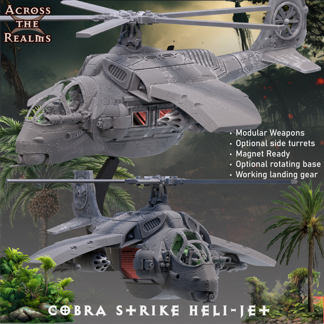 Cobra Heli-jet - Jungle Fighter Jet - by Across the Realms- Tabletop RPG Miniature - Roleplaying 3D Printed Fantasy Mini