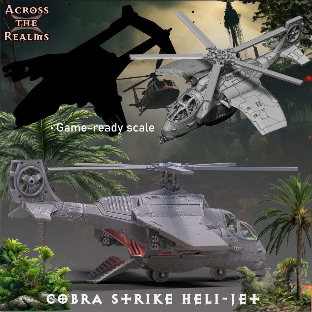 Cobra Heli-jet - Jungle Fighter Jet - by Across the Realms- Tabletop RPG Miniature - Roleplaying 3D Printed Fantasy Mini