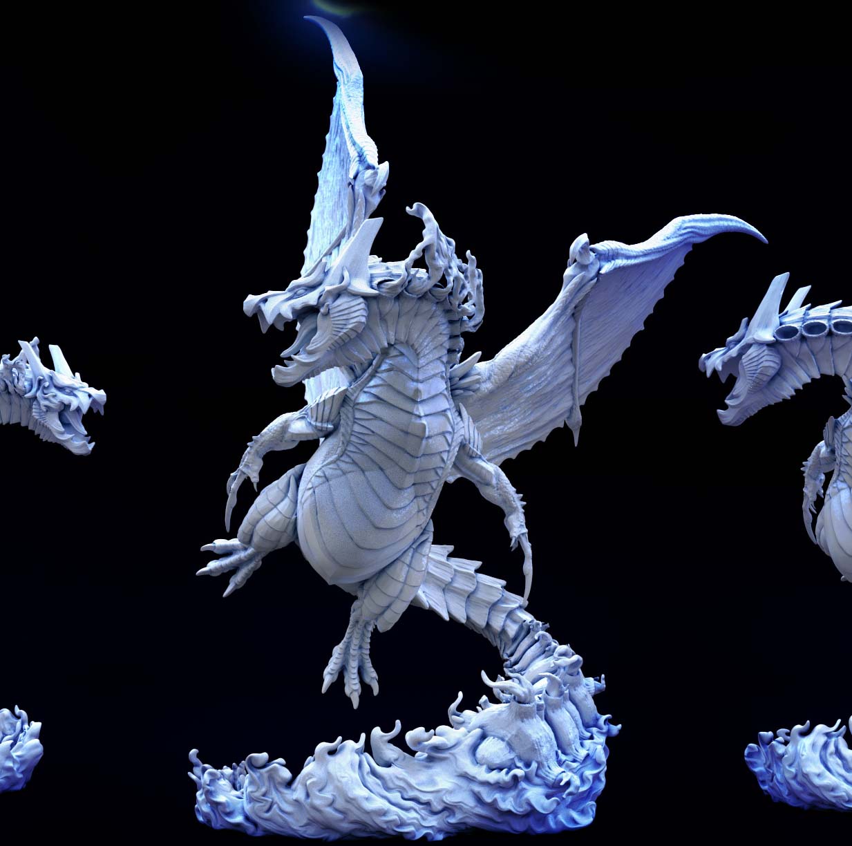 Colossal Inferno Drake - Pose 1 - by Mini Monster Mayhem- Tabletop RPG Miniature - Roleplaying 3D Printed Fantasy Mini