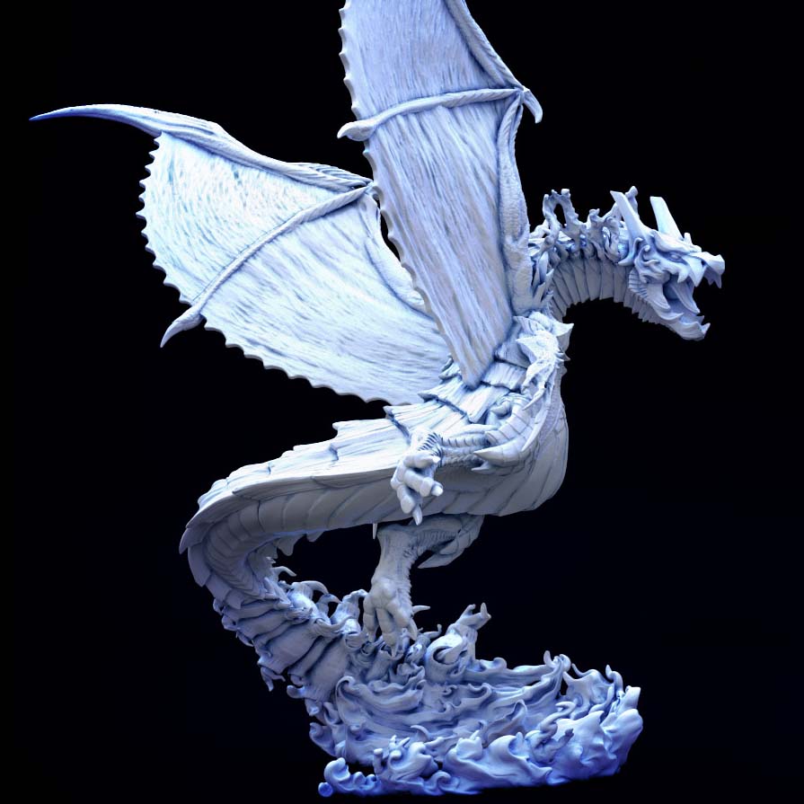 Colossal Inferno Drake - Pose 1 - by Mini Monster Mayhem- Tabletop RPG Miniature - Roleplaying 3D Printed Fantasy Mini