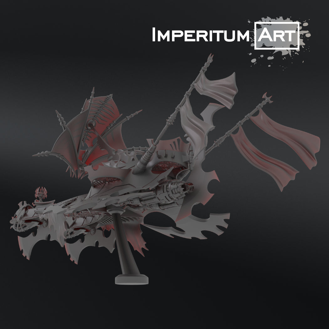 Command Barge - Flag Ship of the Deadly Dark Elves Armada - by Imperium Art Miniatures- Tabletop RPG Miniature - Roleplaying 3D Printed Fantasy Mini