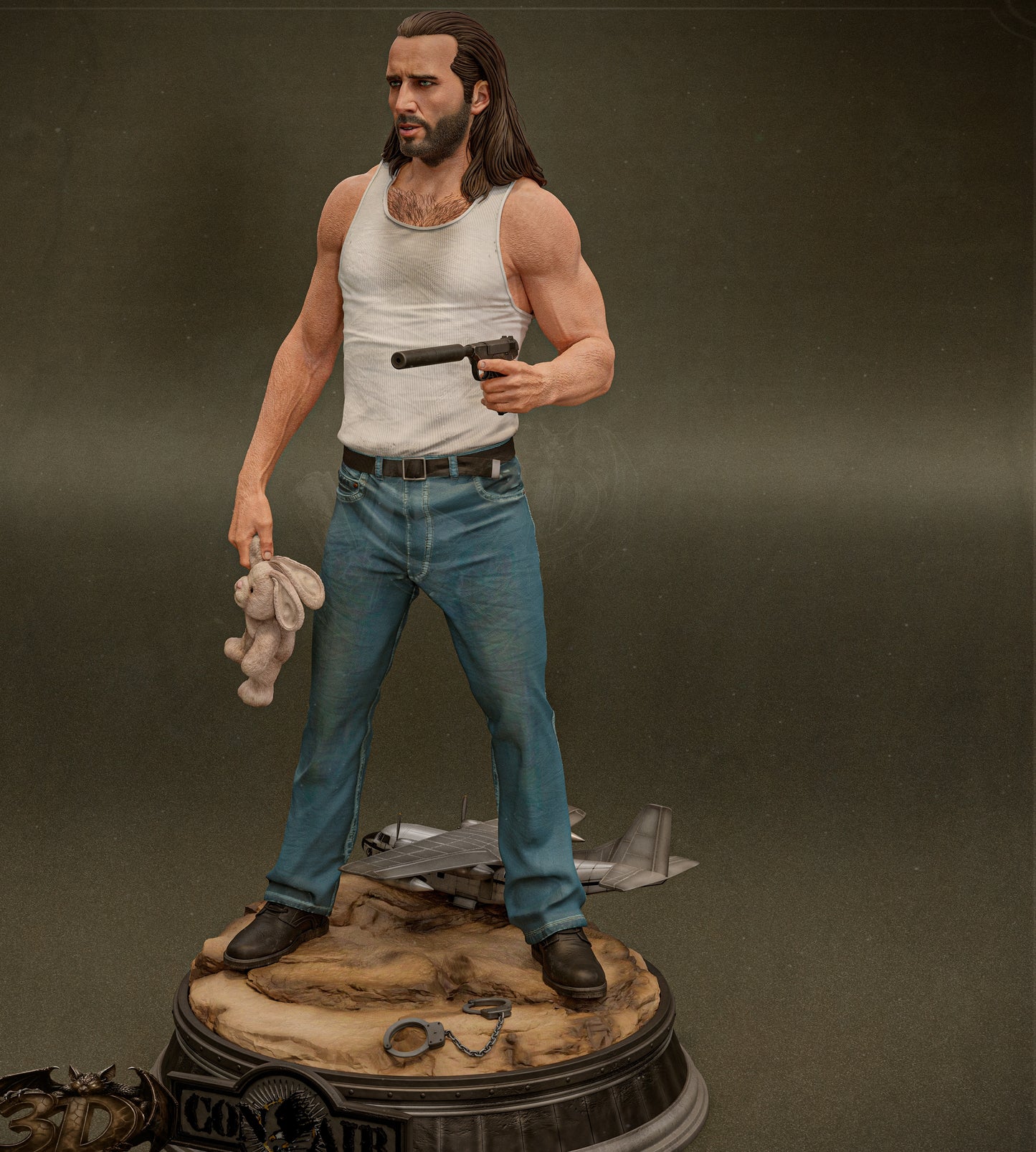 Cameron Poe (Con Air) Sculpture (75mm to 500mm) - Unassembled/Unpainted/3D Print
