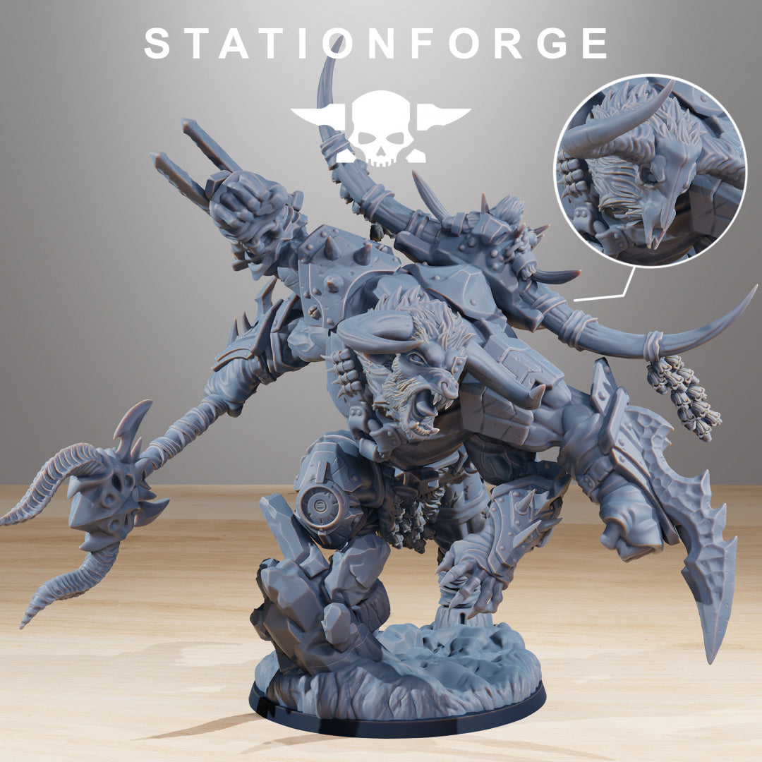 Corrupted Beast leader - Compatible with Warhammer 40K - by Station Forge - Tabletop RPG Miniature - Roleplaying 3D Printed Fantasy Mini