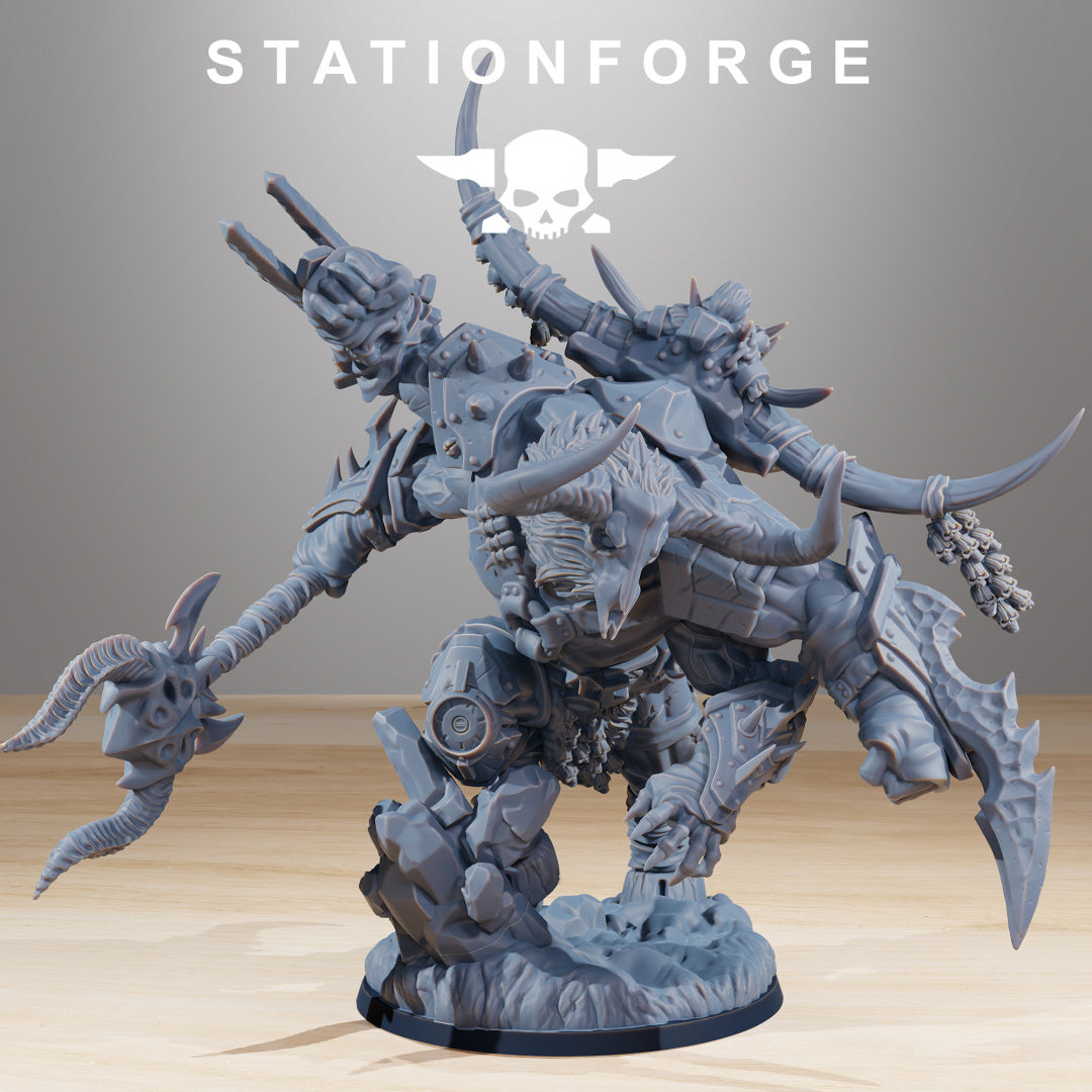 Corrupted Beast leader - Compatible with Warhammer 40K - by Station Forge - Tabletop RPG Miniature - Roleplaying 3D Printed Fantasy Mini