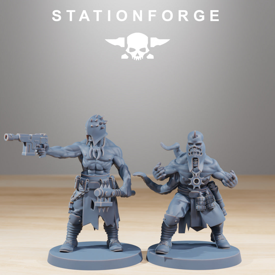 Corrupted Guard Sectarians - Compatible with Warhammer 40K - by Station Forge - Tabletop RPG Miniature - Roleplaying 3D Printed Fantasy Mini