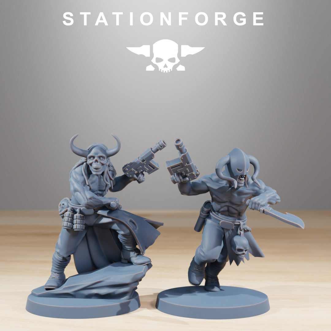 Corrupted Guard Sectarians - Compatible with Warhammer 40K - by Station Forge - Tabletop RPG Miniature - Roleplaying 3D Printed Fantasy Mini