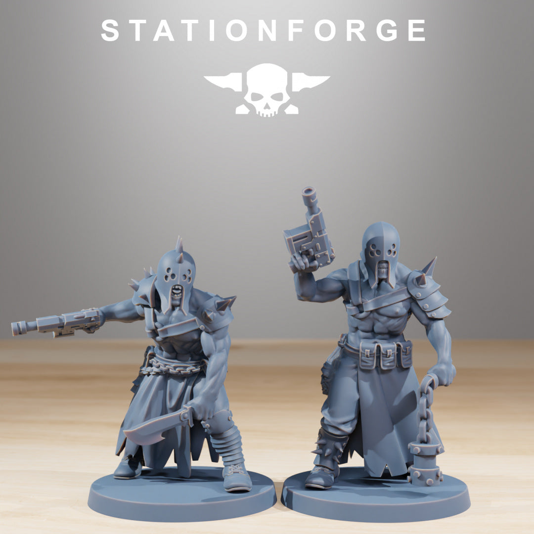 Corrupted Guard Sectarians - Compatible with Warhammer 40K - by Station Forge - Tabletop RPG Miniature - Roleplaying 3D Printed Fantasy Mini