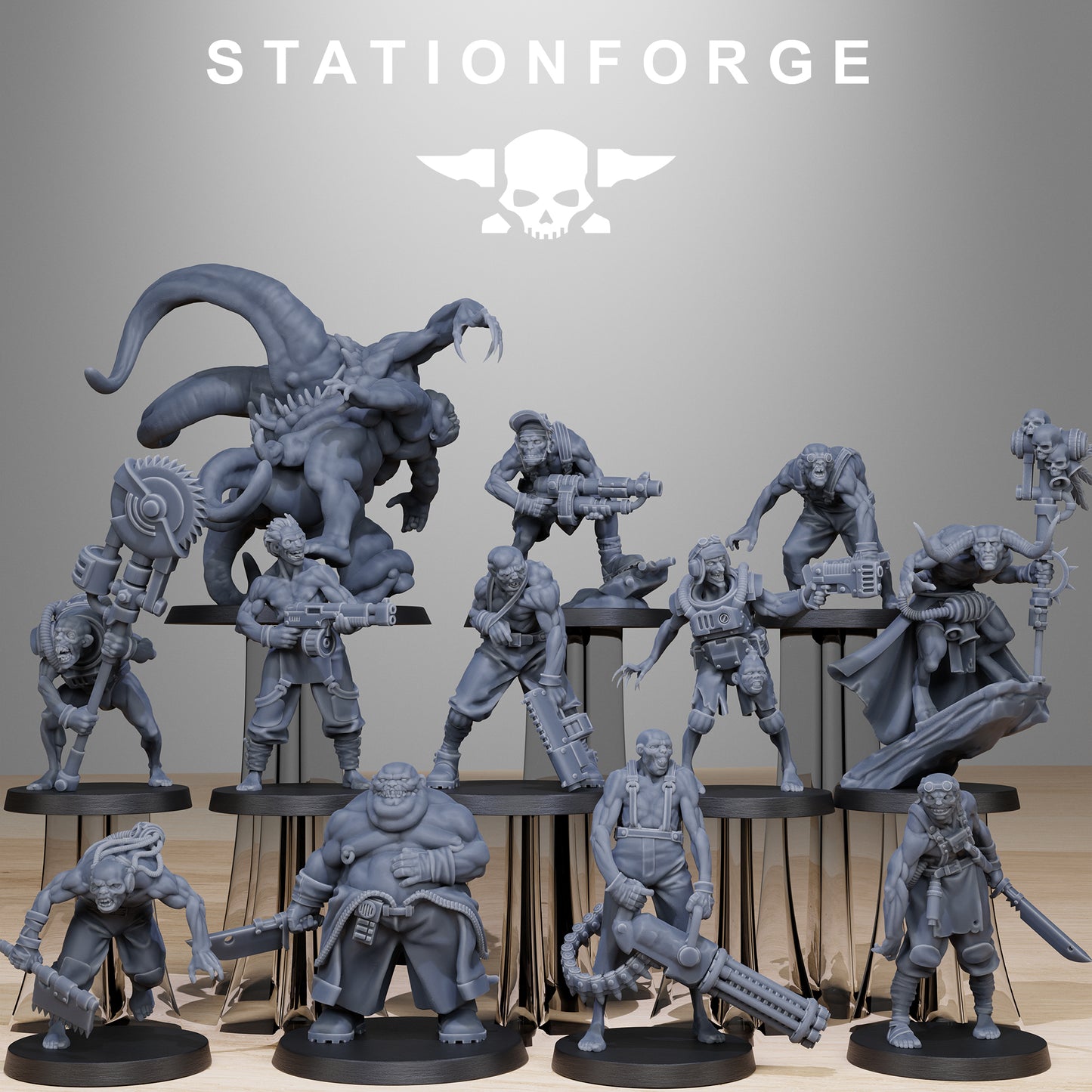 Corrupted Guard Wretched - Compatible with Warhammer 40K - by Station Forge - Tabletop RPG Miniature - Roleplaying 3D Printed Fantasy Mini