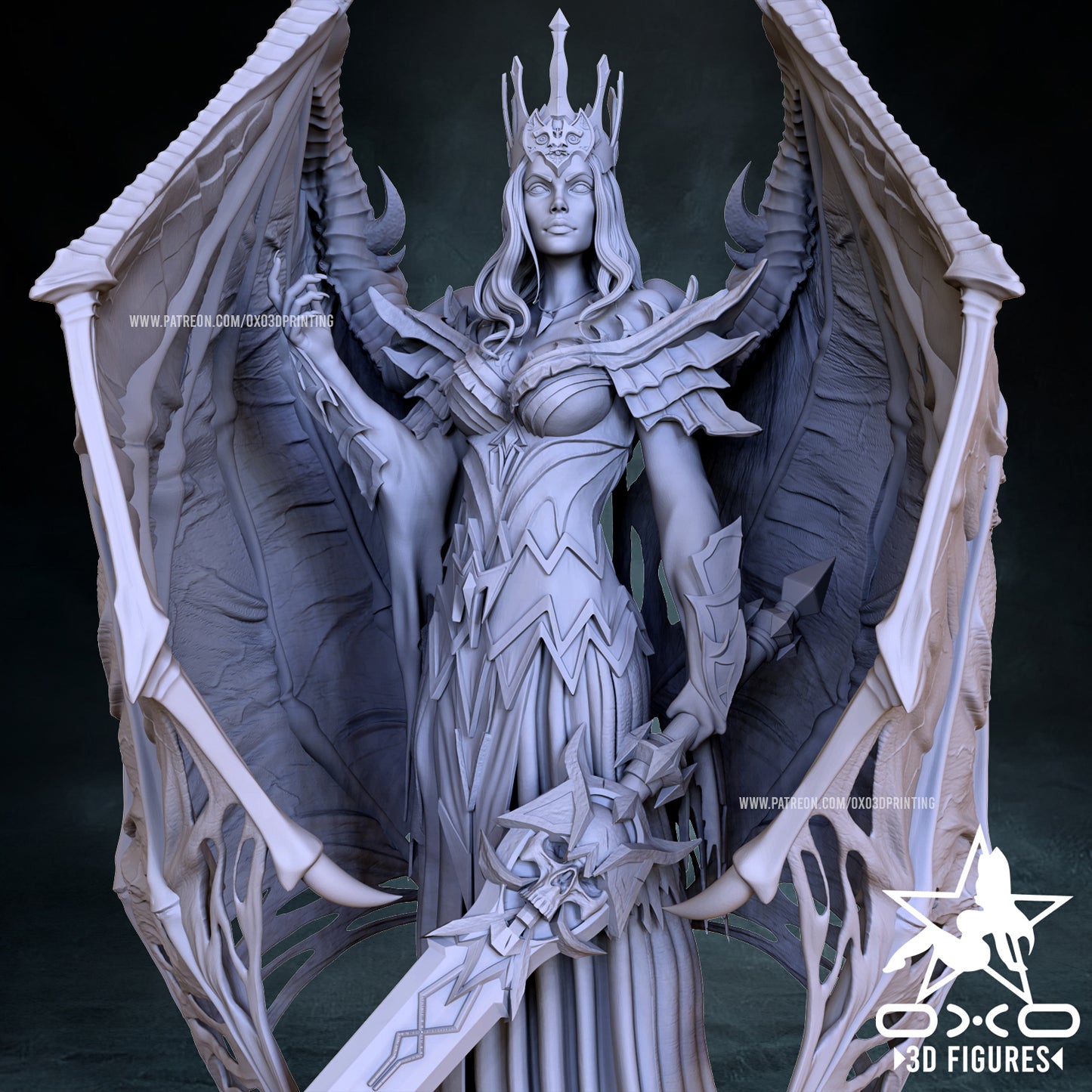 Countess Diablo - by OXO3D - Tabletop RPG Miniature - Roleplaying 3D Printed Fantasy Mini