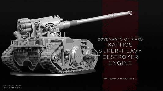 Covenants of Mars - Kaphos Super Heavy Destroyer Engine - Compatible with Warhmmer 40K - by Solwyte - Tabletop RPG Miniature - Roleplaying 3D Printed Fantasy Mini