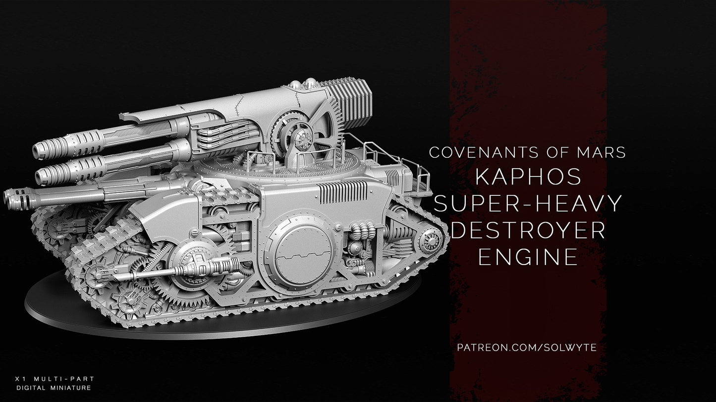 Covenants of Mars - Kaphos Super Heavy Destroyer Engine - Compatible with Warhmmer 40K - by Solwyte - Tabletop RPG Miniature - Roleplaying 3D Printed Fantasy Mini