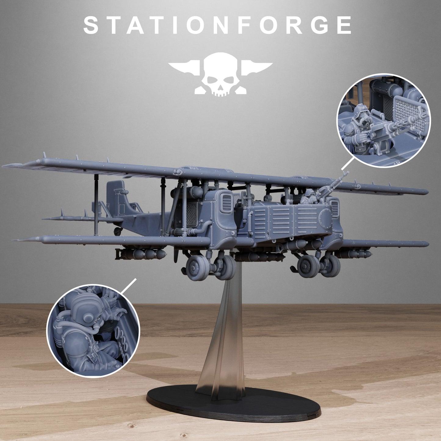 Grimguard Iron Biplane - TTRPG - Wargaming - Grimdark