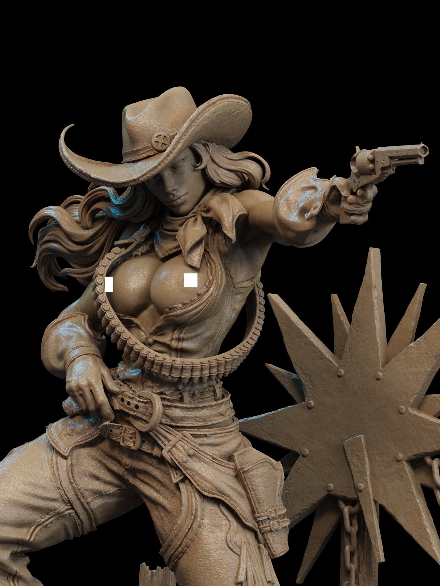 Cowgirl Rogue NSFW Sculpture(75mm to 500mm) - Unassembled/Unpainted/3D Print