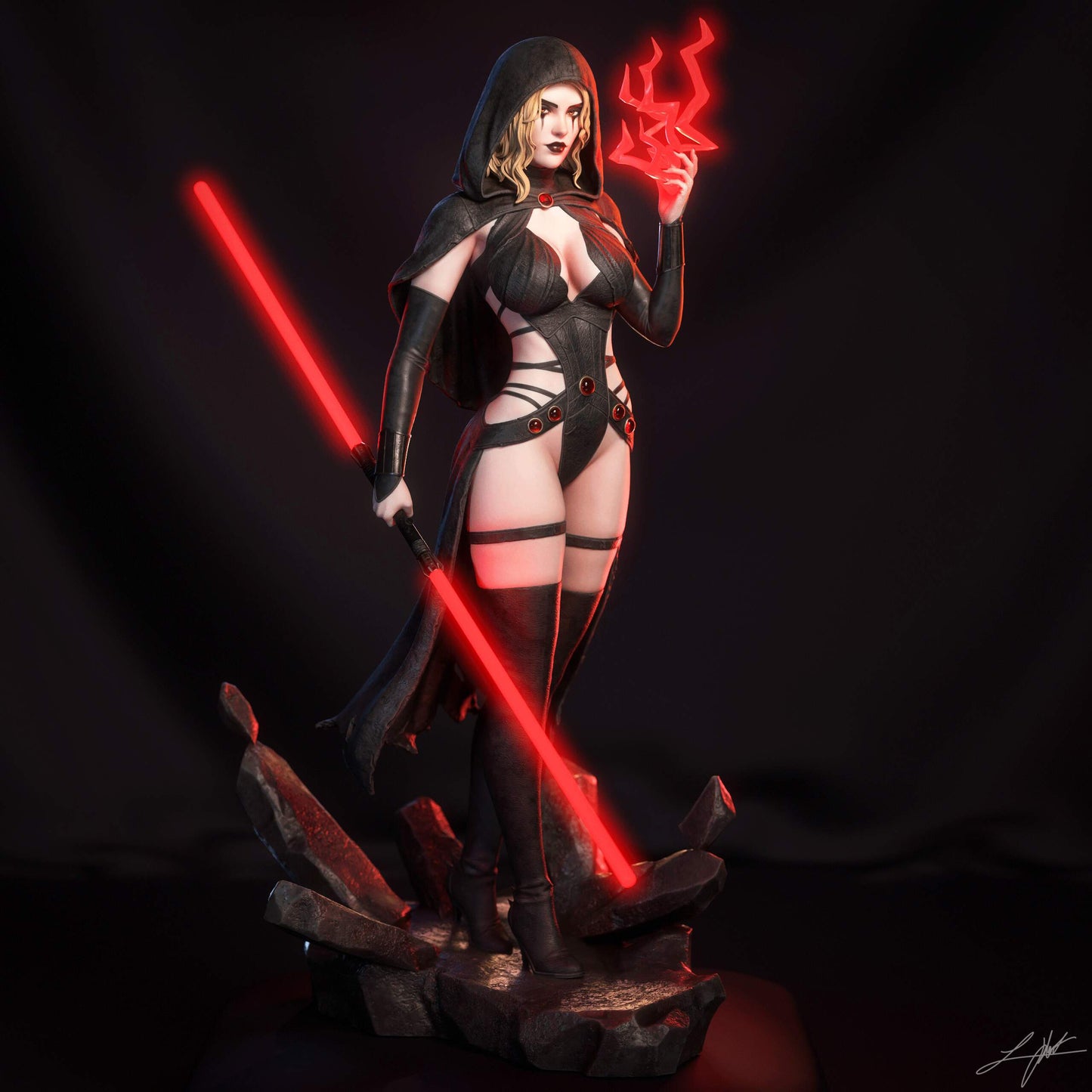 Darth Zannah Sculpture (75mm to 500mm) - Unassembled/Unpainted/3D Print
