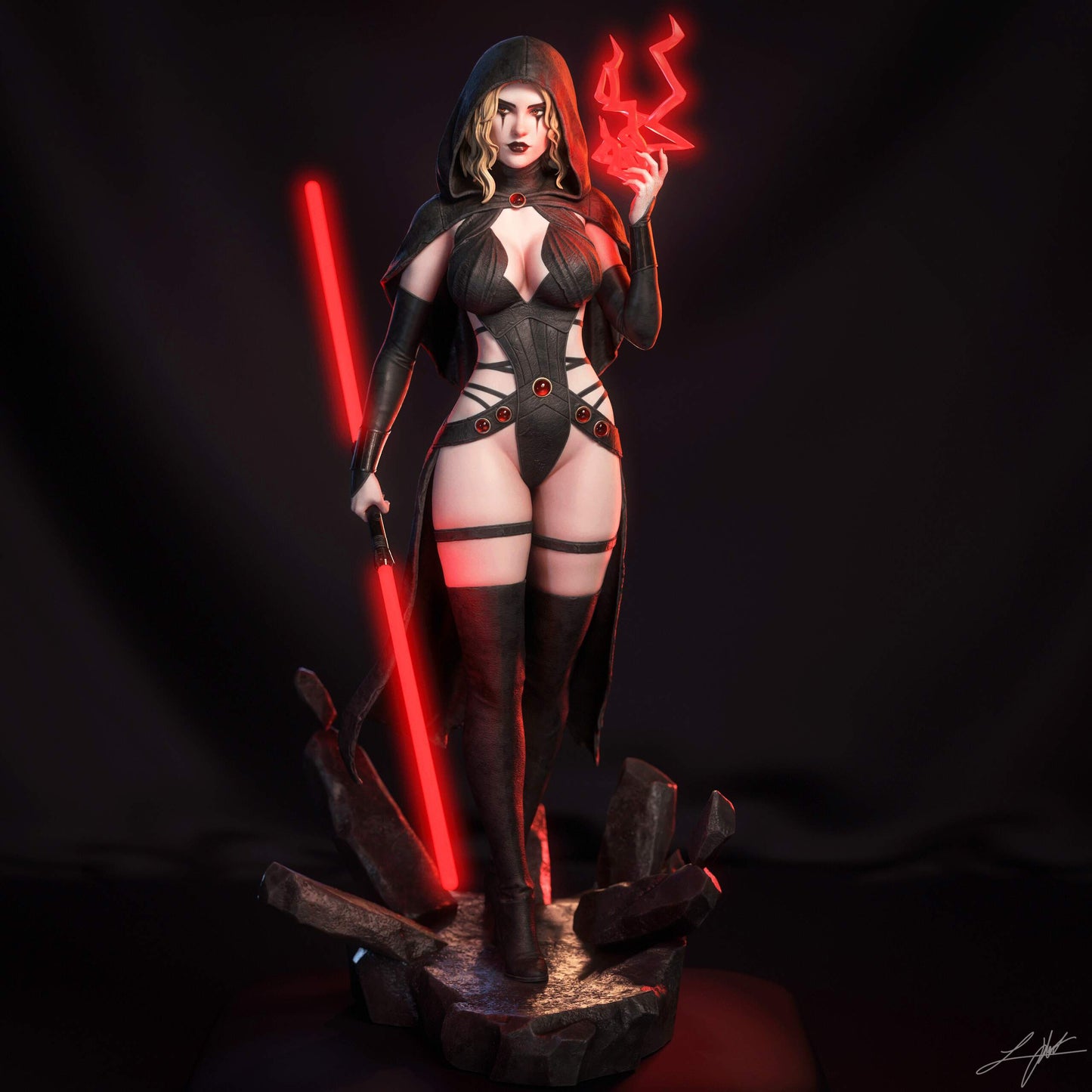 Darth Zannah Sculpture (75mm to 500mm) - Unassembled/Unpainted/3D Print