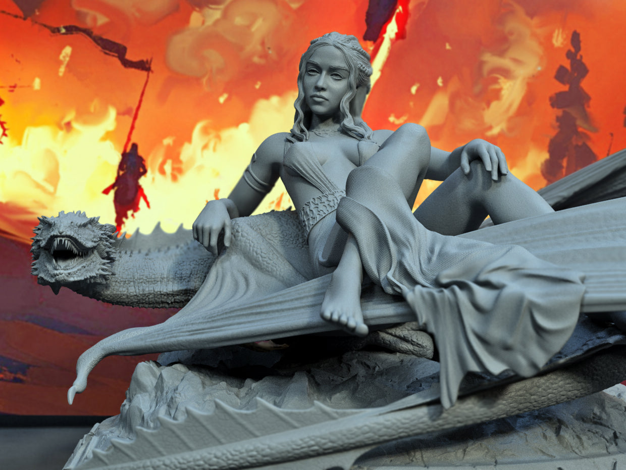 Daenerys Kalesi SFW/NSFW Sculpture (75mm to 500mm) - Unassembled/Unpainted/3D Print