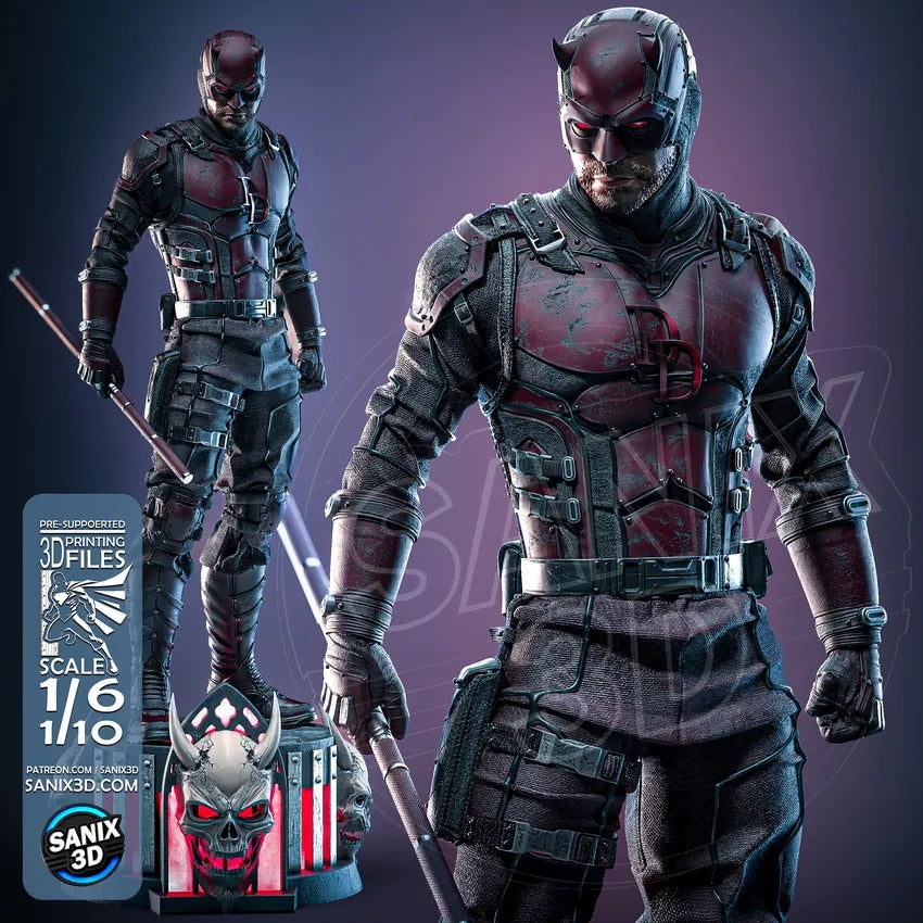 Daredevil Sculpture (75mm to 500mm) - Unassembled/Unpainted/3D Print