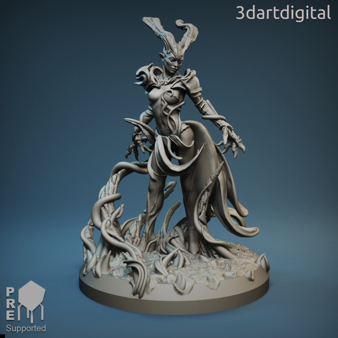 Dark Dryad - by 3dartDigital - Tabletop RPG Miniature - Roleplaying 3D Printed Fantasy Mini