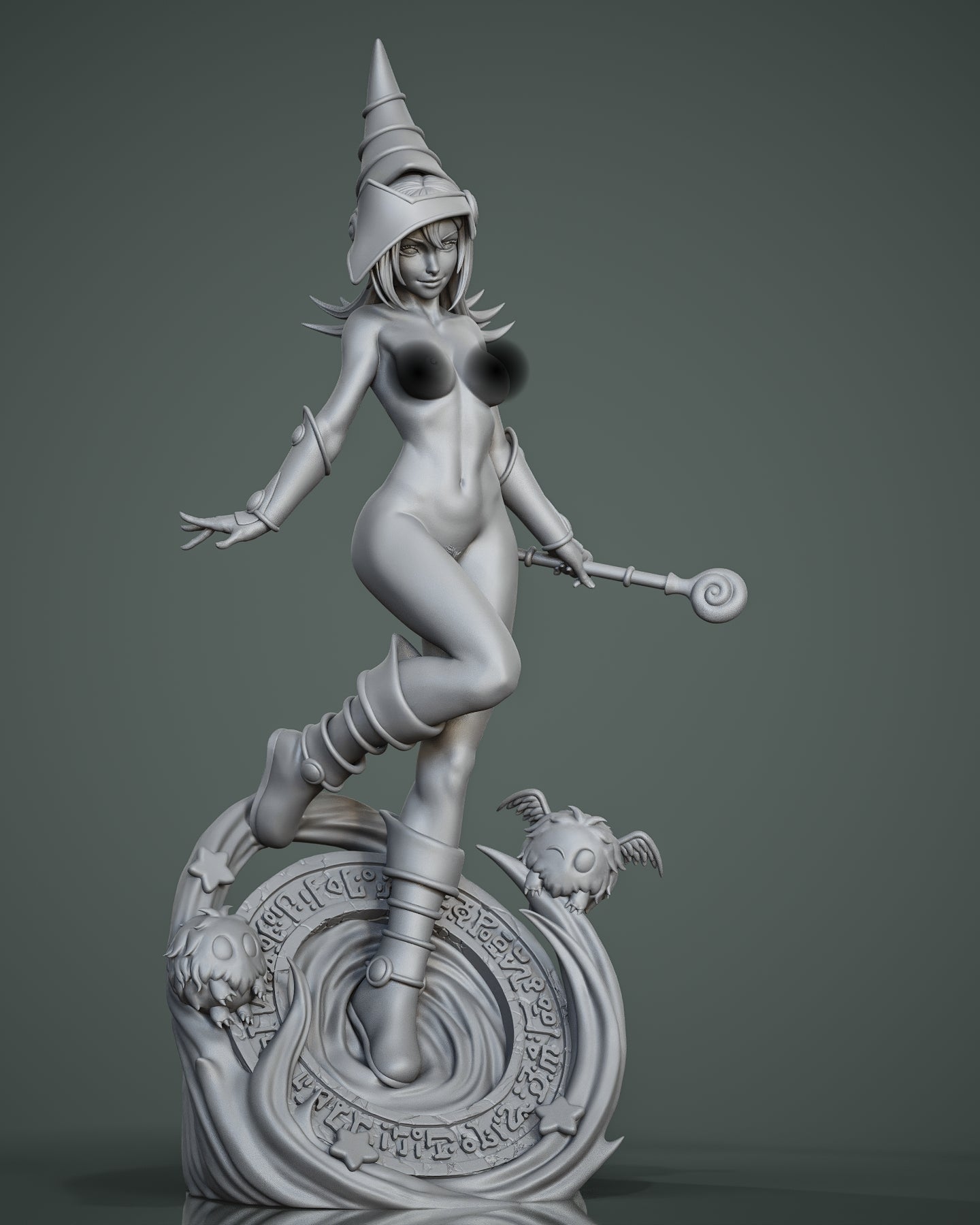 Dark Magician Girl NSFW Sculpture (75mm to 500mm) - Unassembled/Unpainted/3D Print