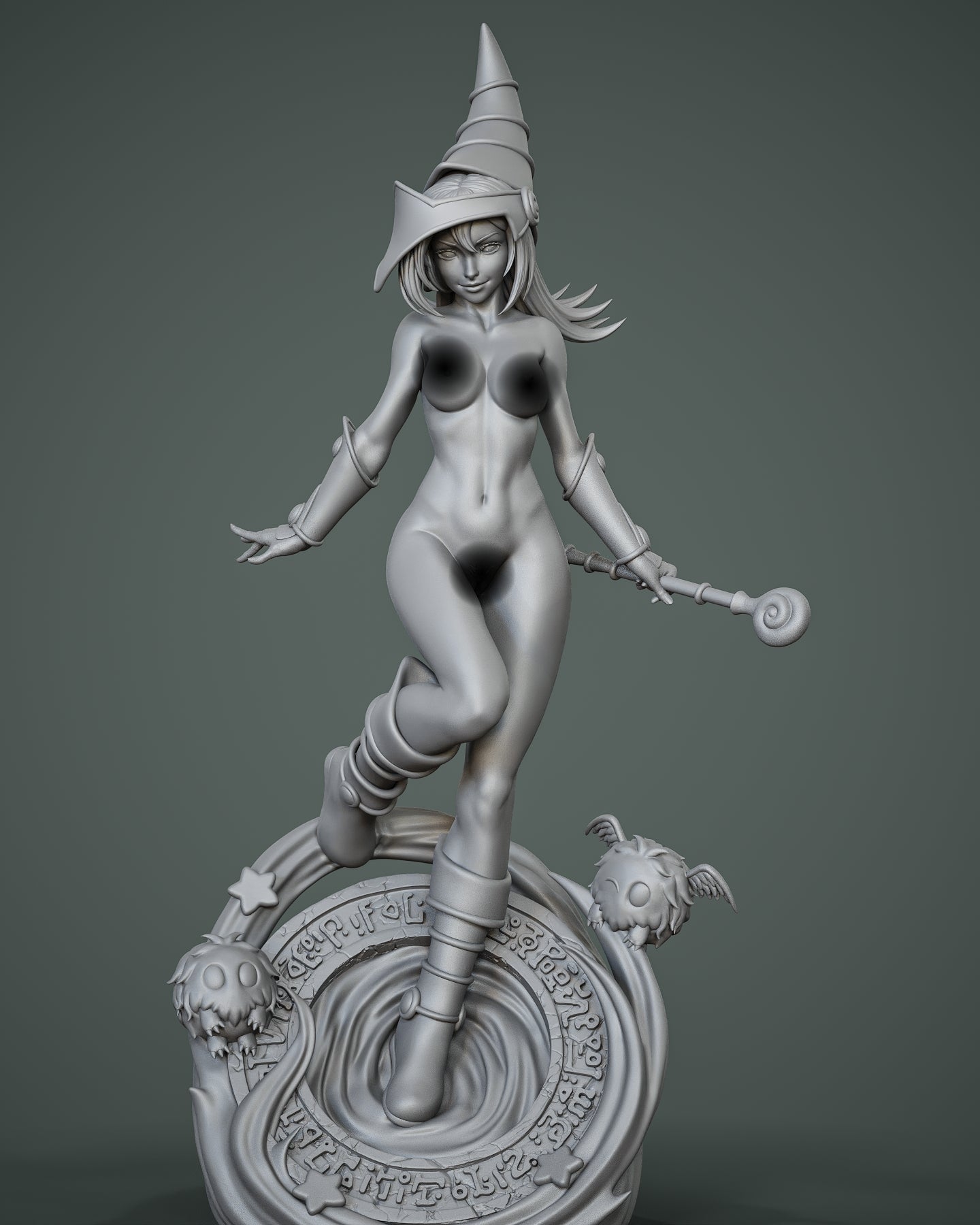Dark Magician Girl NSFW Sculpture (75mm to 500mm) - Unassembled/Unpainted/3D Print