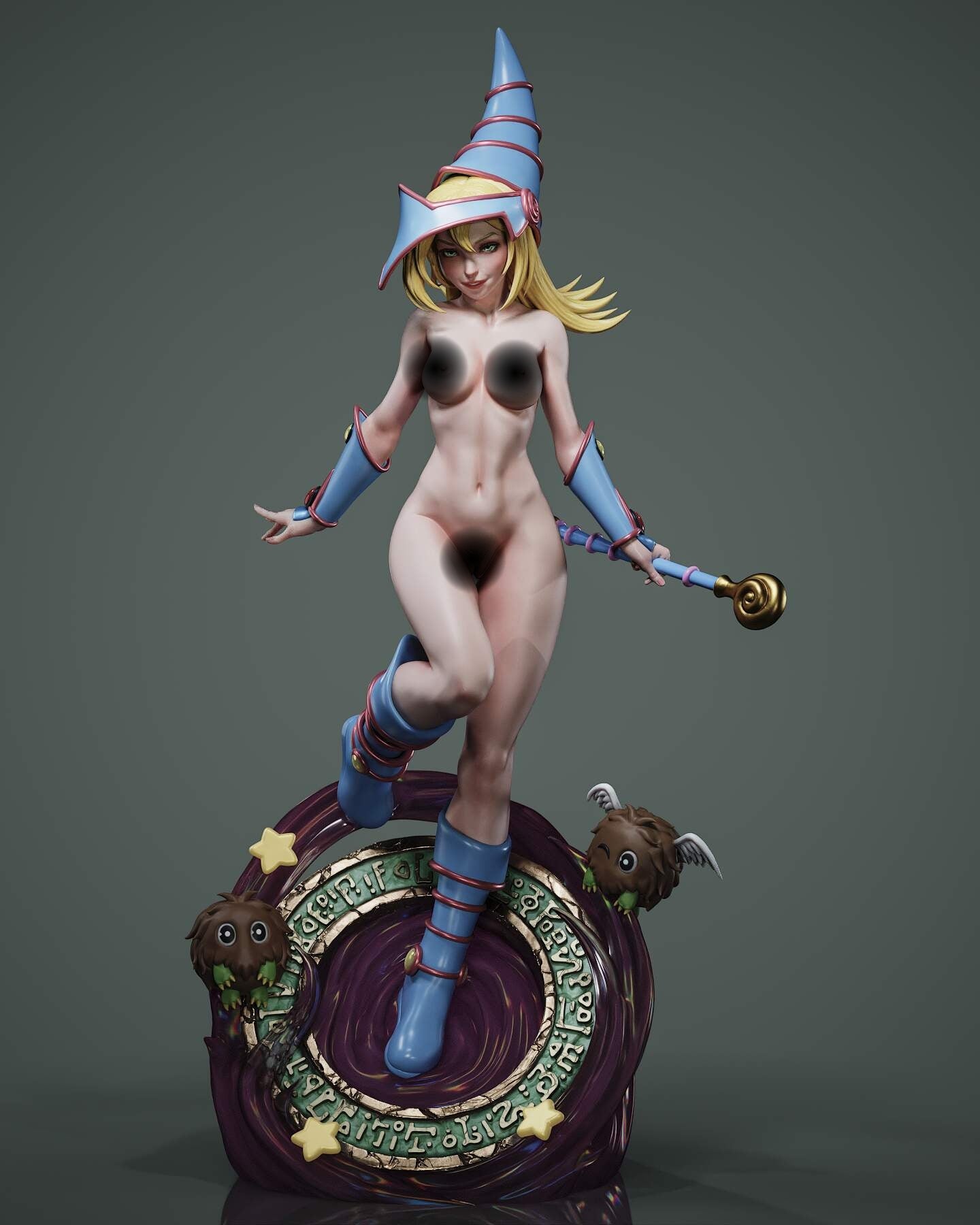 Dark Magician Girl NSFW Sculpture (75mm to 500mm) - Unassembled/Unpainted/3D Print