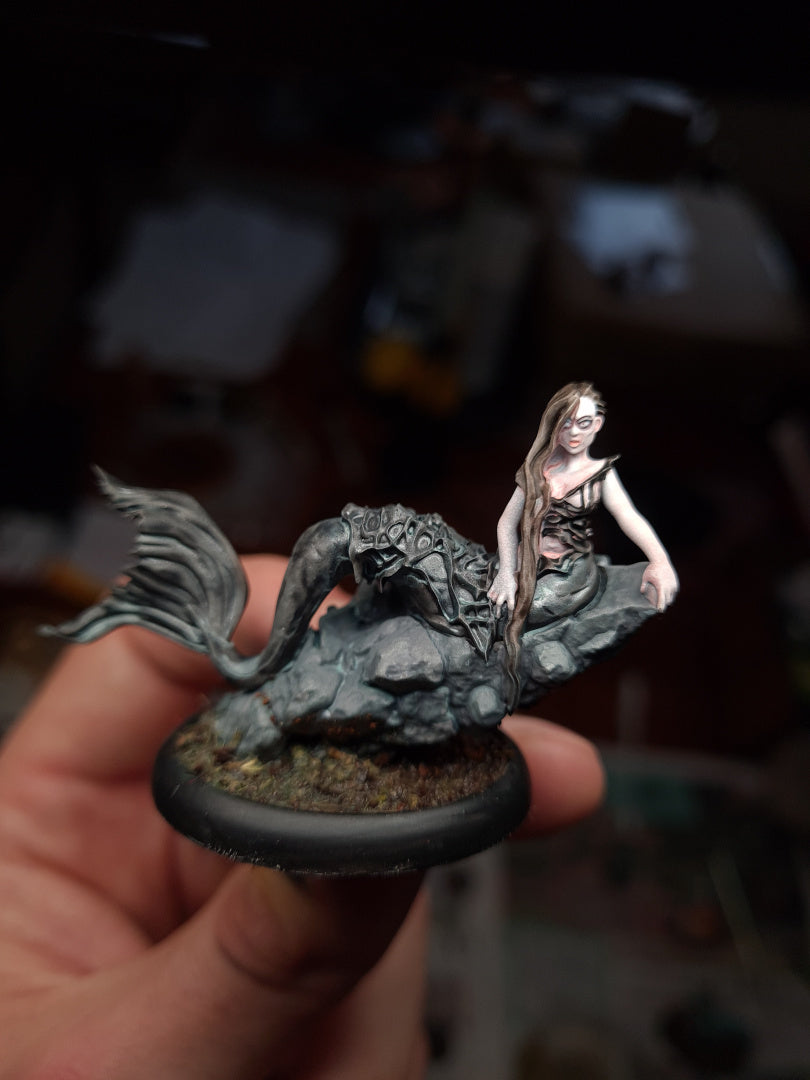 Dark Mermaid - Dungeons and Dragons -fragment - by Warp Minis - Tabletop RPG Miniature - Roleplaying 3D Printed Fantasy Mini