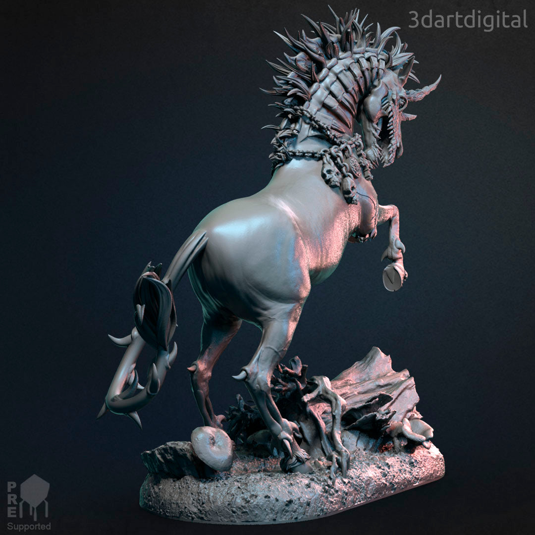 Dark Unicorn - by 3dartDigital - Tabletop RPG Miniature - Roleplaying 3D Printed Fantasy Mini