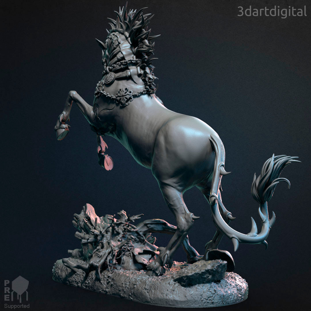 Dark Unicorn - by 3dartDigital - Tabletop RPG Miniature - Roleplaying 3D Printed Fantasy Mini