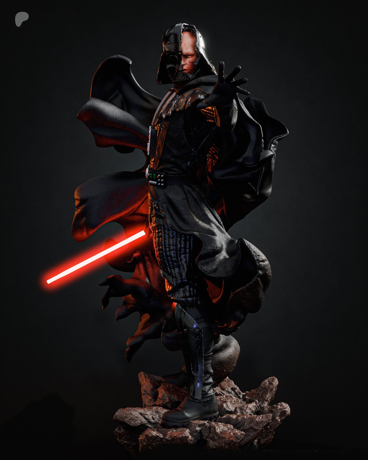 Darth Vader Sculpture (75mm to 500mm) - Unassembled/Unpainted/3D Print