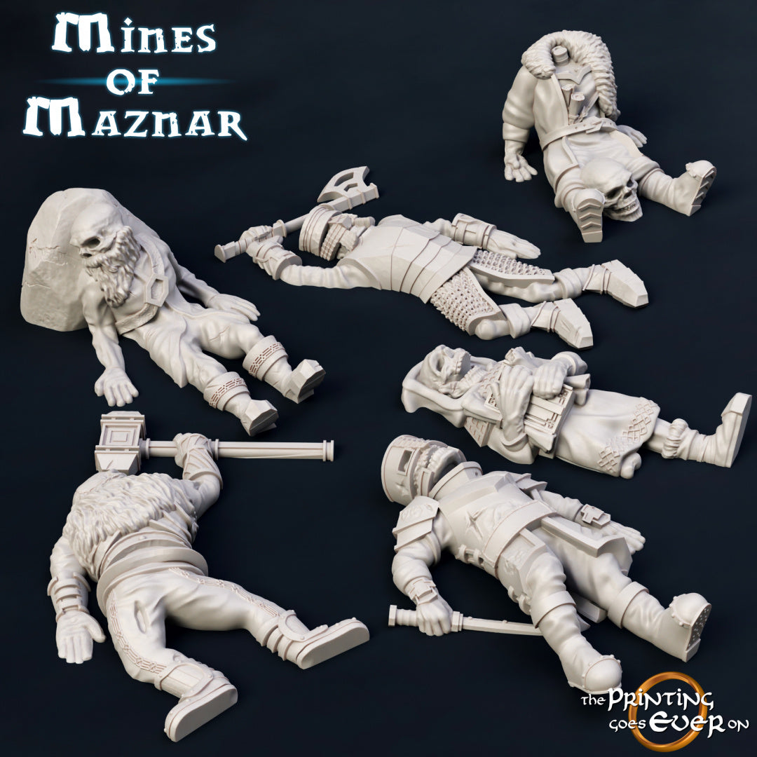 Dead Dwarves - Dungeons and Dragons - Lord of the Rings - by The Print goes Ever On - Tabletop RPG Miniature - Roleplaying 3D Printed Fantasy Mini