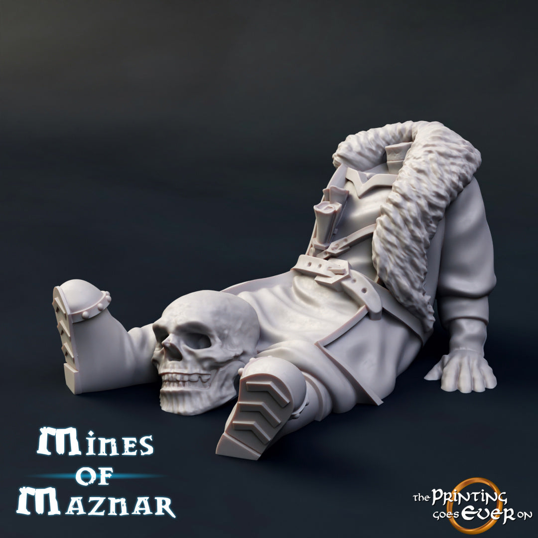 Dead Dwarves - Dungeons and Dragons - Lord of the Rings - by The Print goes Ever On - Tabletop RPG Miniature - Roleplaying 3D Printed Fantasy Mini