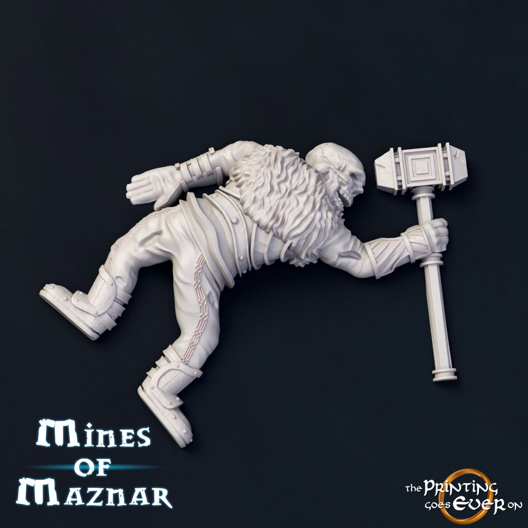 Dead Dwarves - Dungeons and Dragons - Lord of the Rings - by The Print goes Ever On - Tabletop RPG Miniature - Roleplaying 3D Printed Fantasy Mini