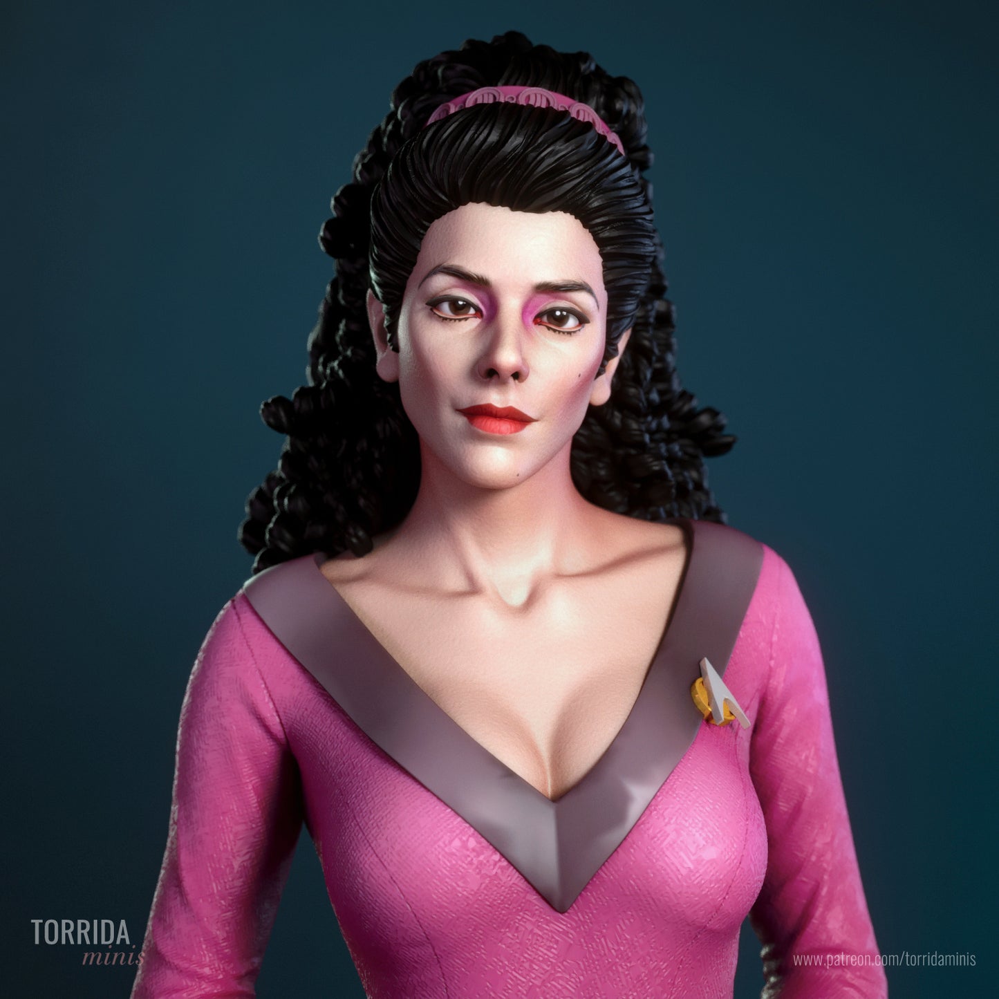 Deanna Troi Sculpture (75mm to 500mm) - Unassembled/Unpainted/3D Print
