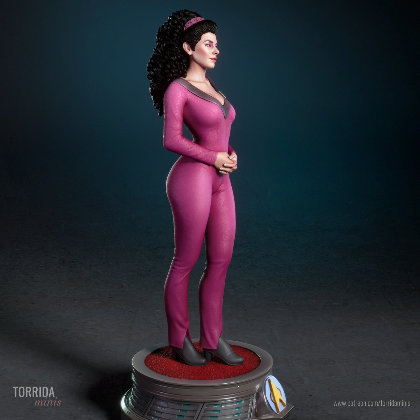 Deanna Troi Sculpture (75mm to 500mm) - Unassembled/Unpainted/3D Print