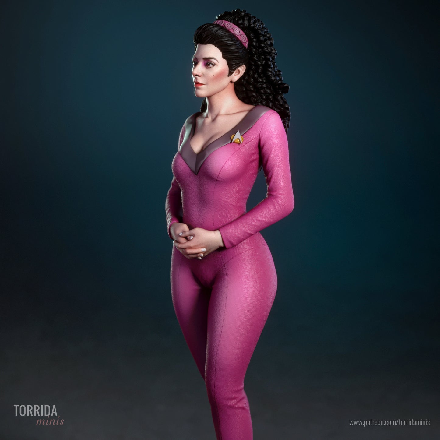 Deanna Troi Sculpture (75mm to 500mm) - Unassembled/Unpainted/3D Print