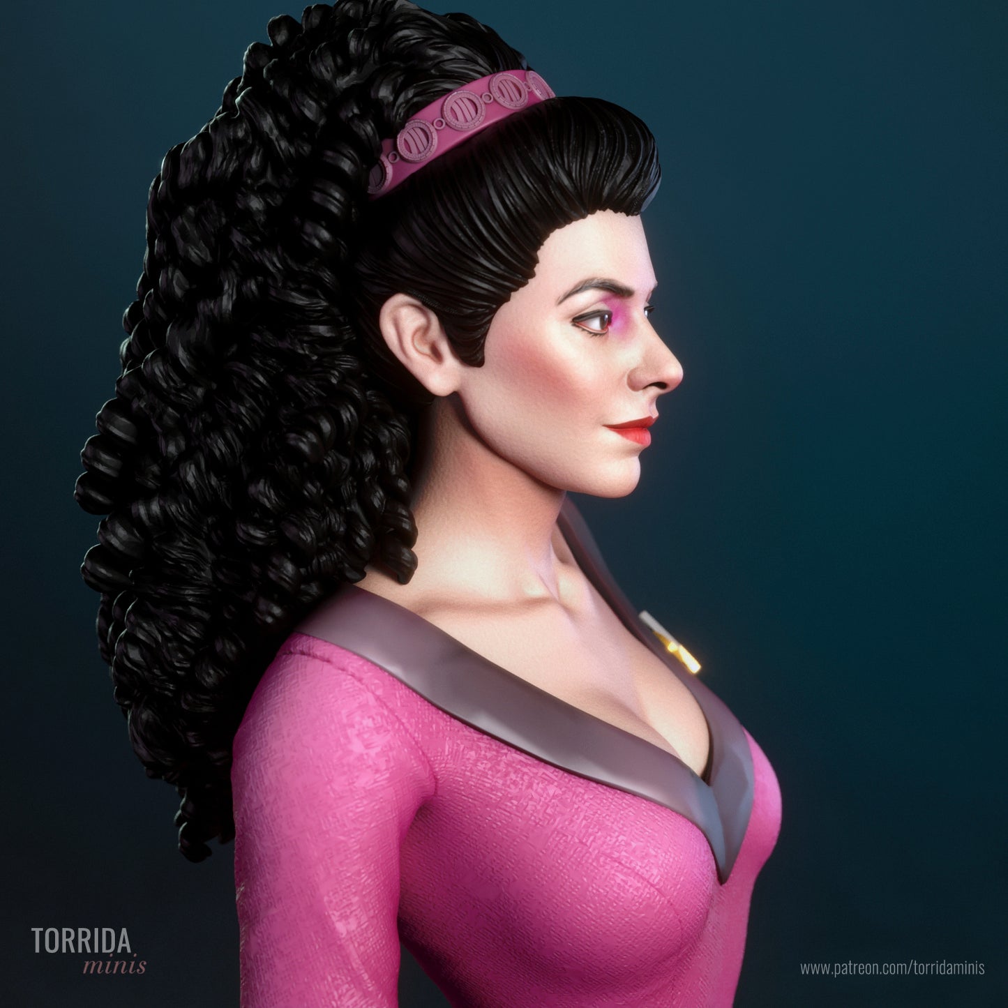 Deanna Troi Sculpture (75mm to 500mm) - Unassembled/Unpainted/3D Print