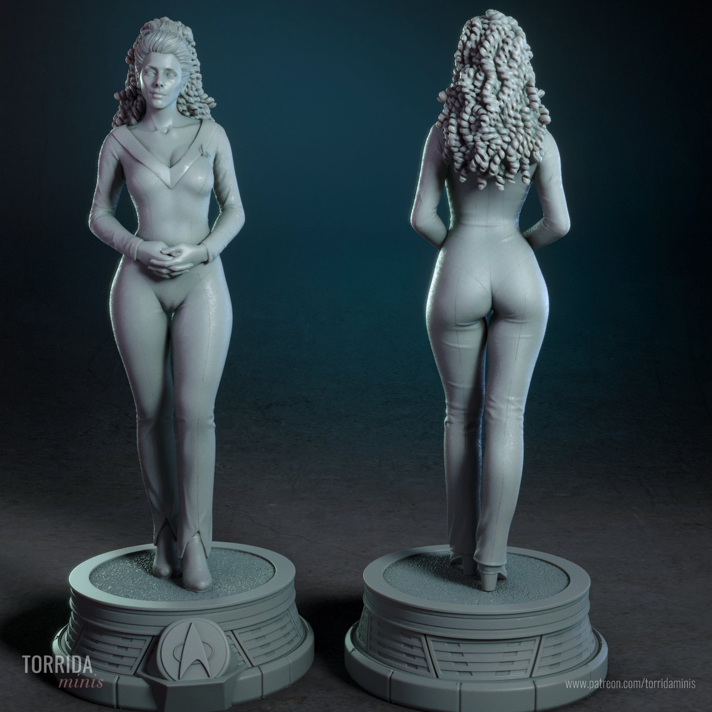 Deanna Troi Sculpture (75mm to 500mm) - Unassembled/Unpainted/3D Print