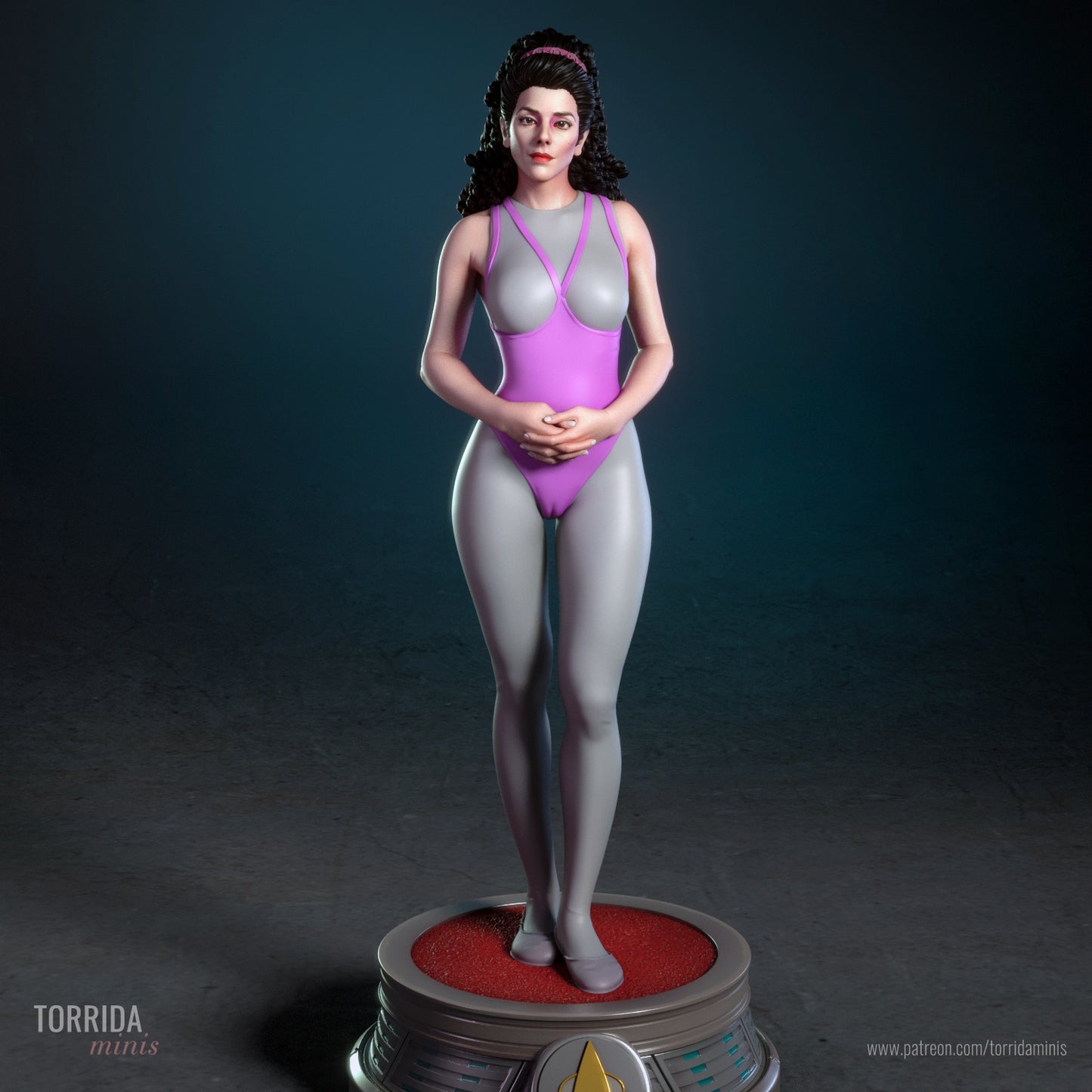 Deanna Troi Sculpture (75mm to 500mm) - Unassembled/Unpainted/3D Print