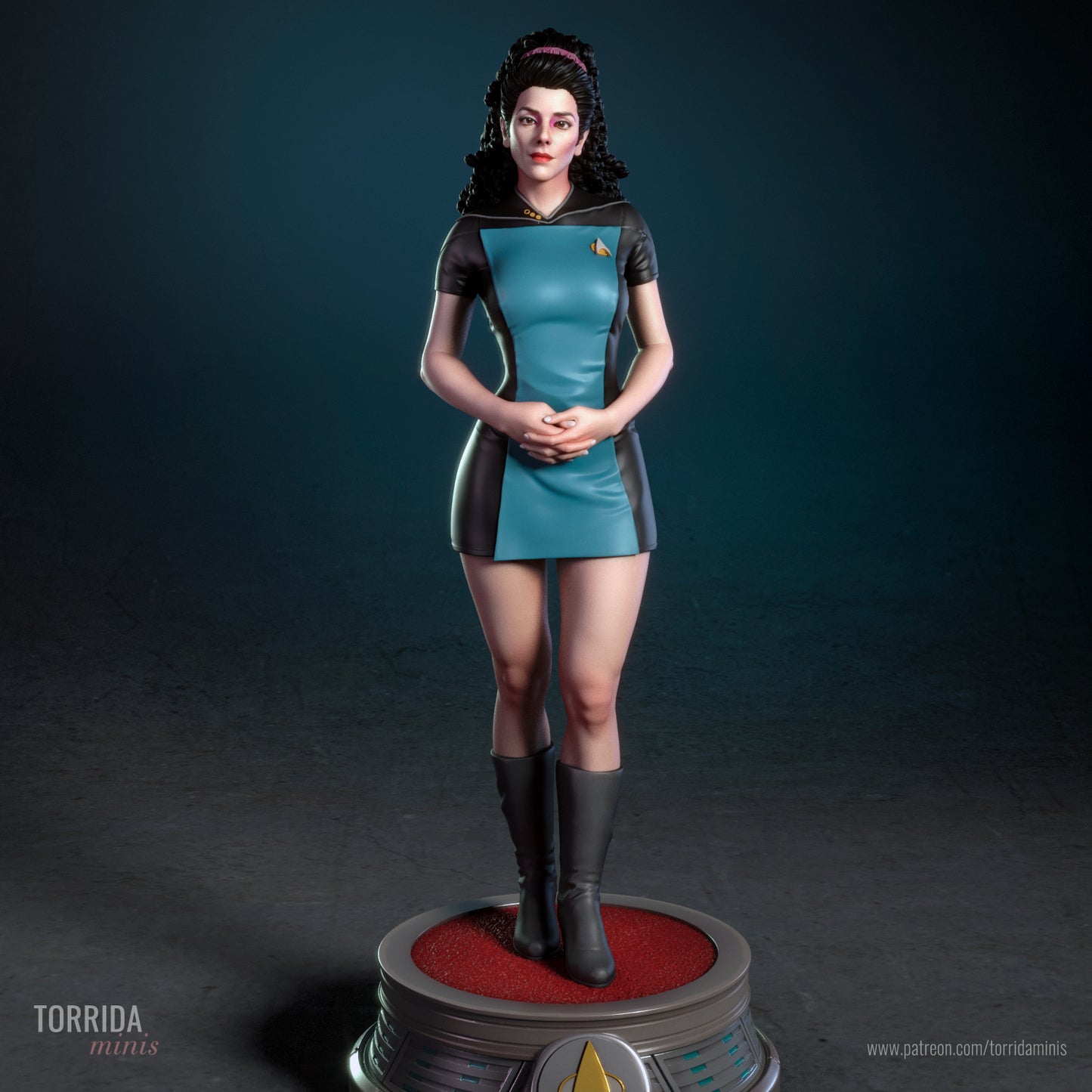 Deanna Troi Sculpture (75mm to 500mm) - Unassembled/Unpainted/3D Print